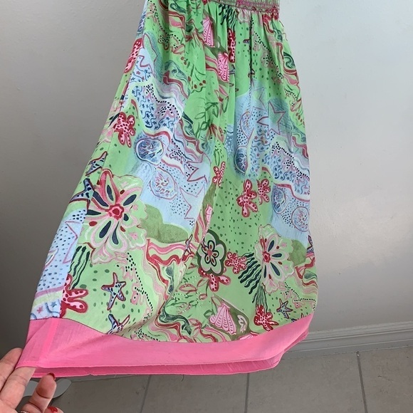 RARE Nilla Shields shirred high waist halter dress - Picture 4 of 11